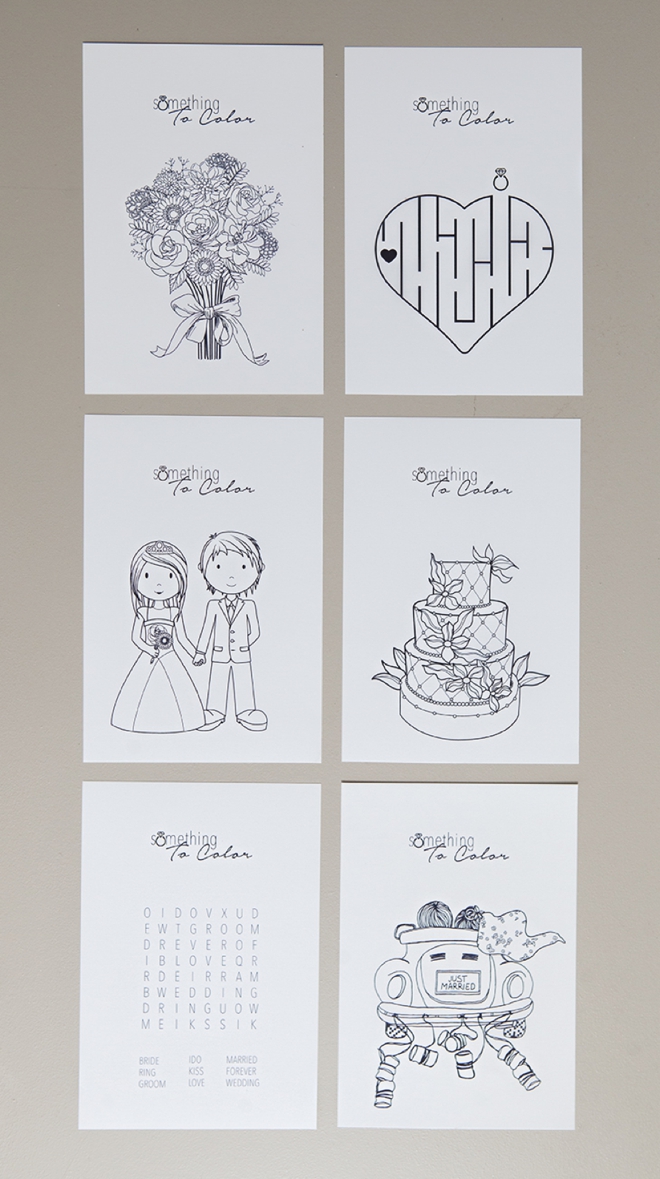 Print these free coloring pages for the kids at your wedding!